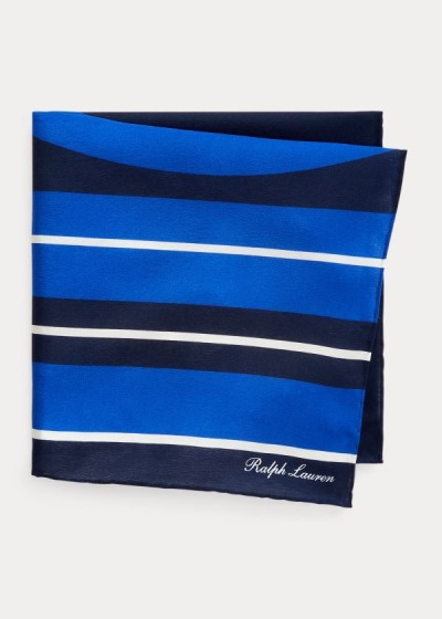 Cuadrícula Ralph Lauren Hombre Azul Rey Azules / Azul Marino - Art Deco Silk Pocket - HSQDU5132